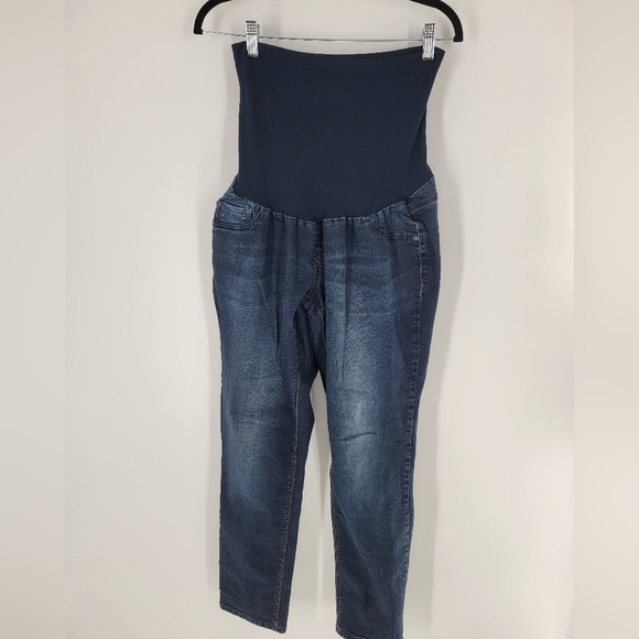 Indigo Blue Denim - Indigo Blue Full Panel Maternity Slim Jeans Size XL